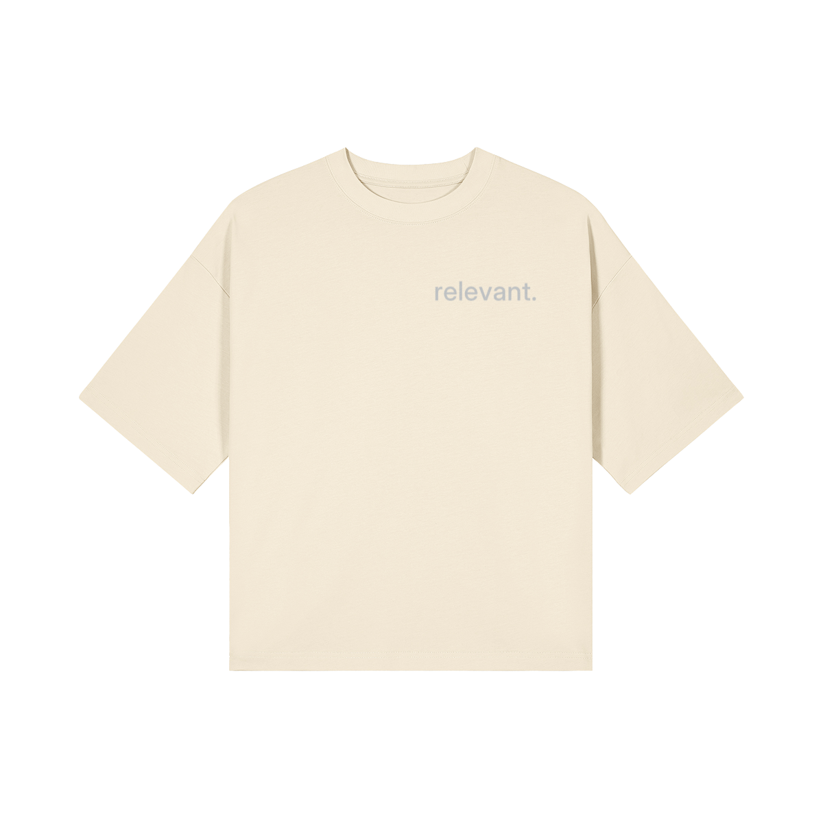 Relevant Cream Metallic T-Shirt — front view
